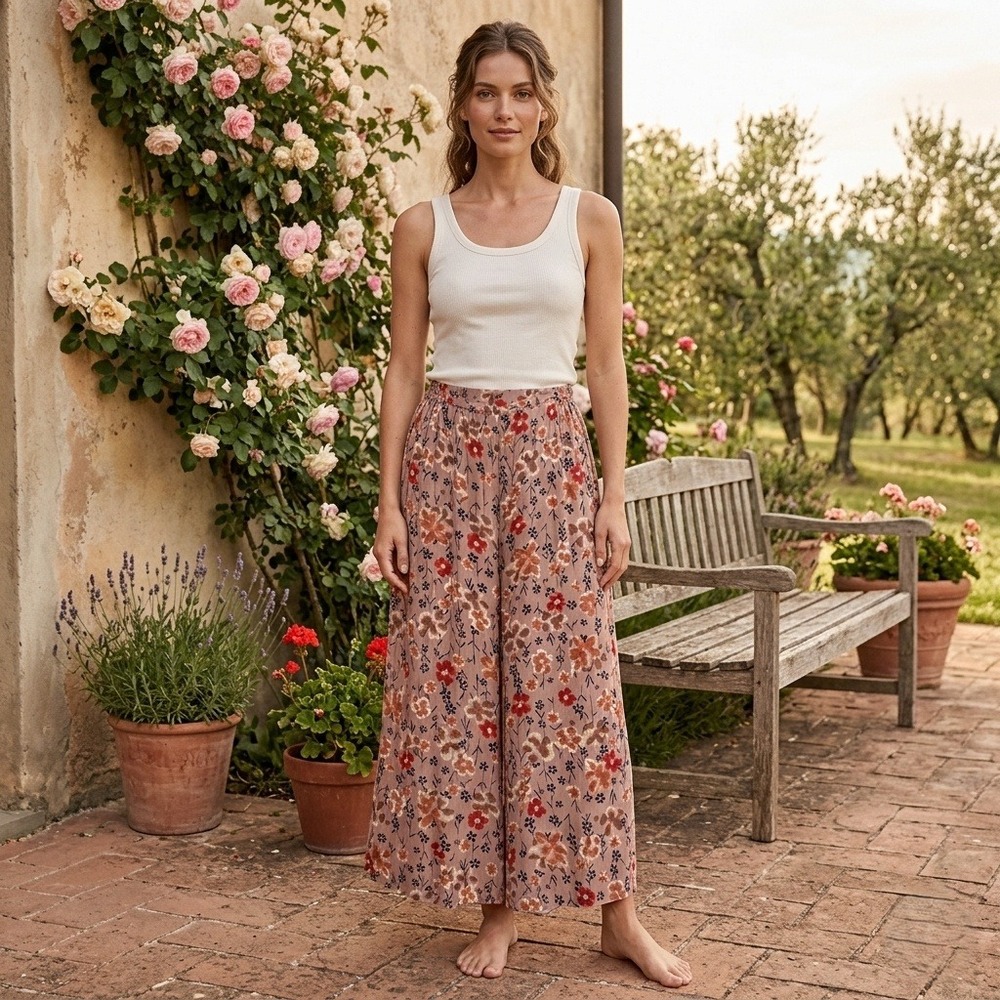 Adini Skirt Women's Size 4X Plus Floral Hippie Cottagecore Pleated Lined Vacay